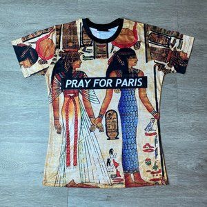 Pray For Paris Egyptian Gods T-Shirt Size L Large OVO Egypt Rap Icon Celebrity